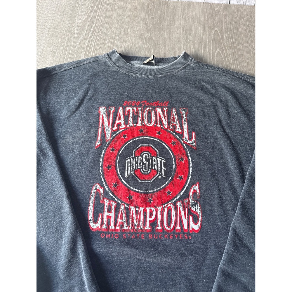 Chicka-d Ohio State Buckeyes 2014 National Champions Sweatshirt Gray Mens Medium